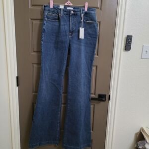 Good American Medium Blue Wide Leg Jeans - Long .  37" Inseam